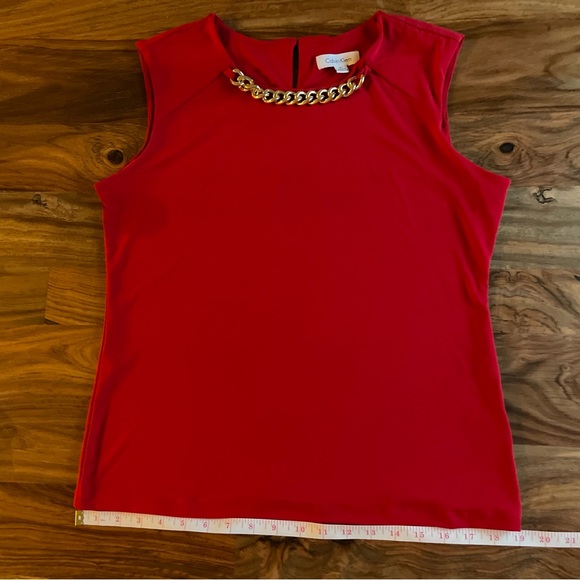 NWOT Red Calvin Klein Shirt/Blouse - Picture 9 of 11